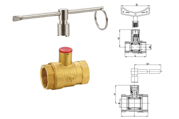 220黃銅帶鎖球閥