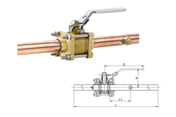 231L黃銅三片體球閥（帶鎖片式）