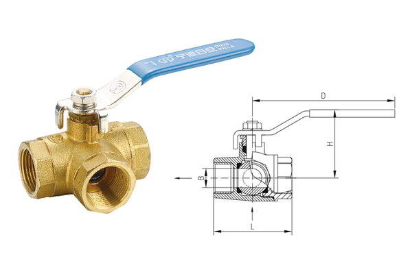 260黃銅三通球閥（L型）