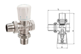 329 黃銅三通手動溫控閥